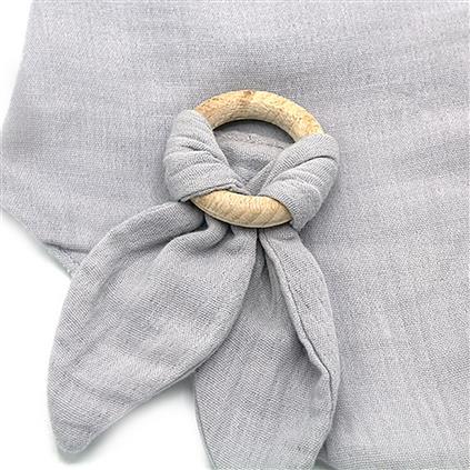 Babyjem Ahşap Diş Kaşıyıcılı Bürümcük Müslin Önlük 736 Gri