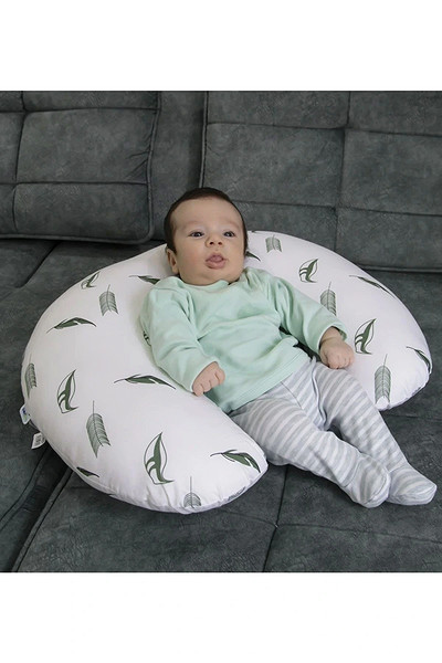 Babyjem Emzirme Ve Destek Minderi 082 (Yeni) Gri Çiçek