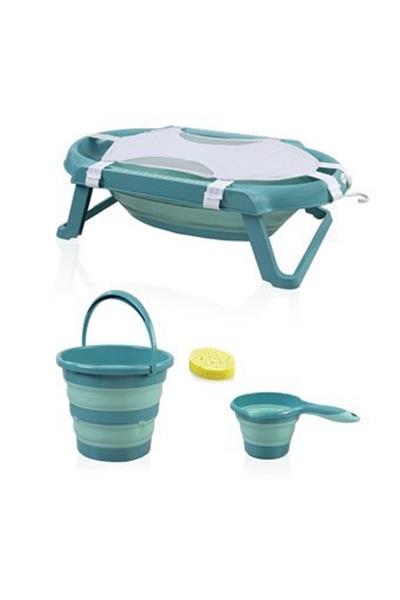 Babyjem Katlanır Banyo 5'Li Küvet Seti 596 Turkuaz