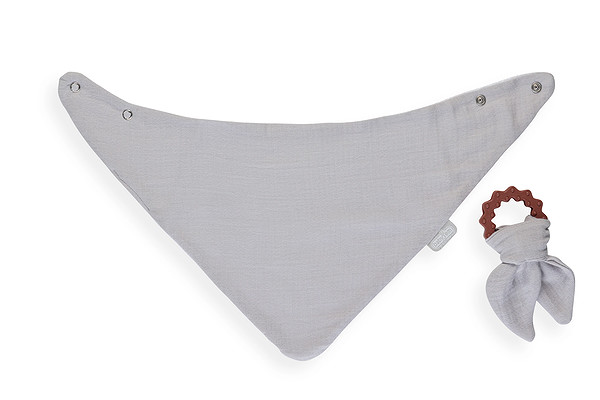 Babyjem Silikon Diş Kaşıyıcılı Müslin Önlük 736 Gri