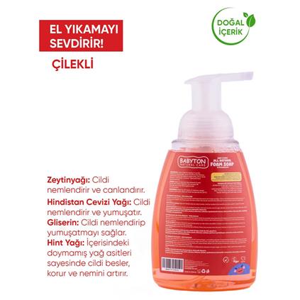 Babyton Çocuklar İçin Doğal Köpük Sabun Çilek
