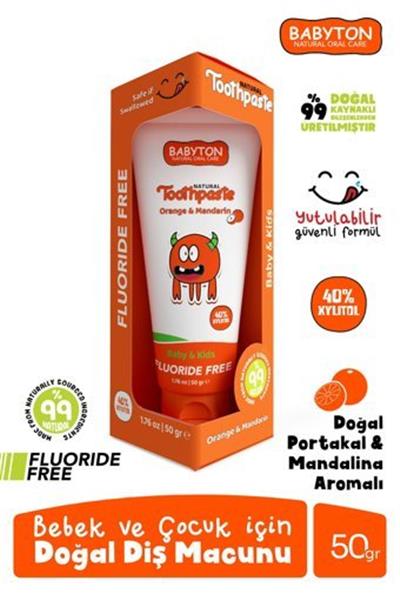 Babyton Organik Doğal Portakal & Mandalina Aromalı Diş Macunu 50 Gr