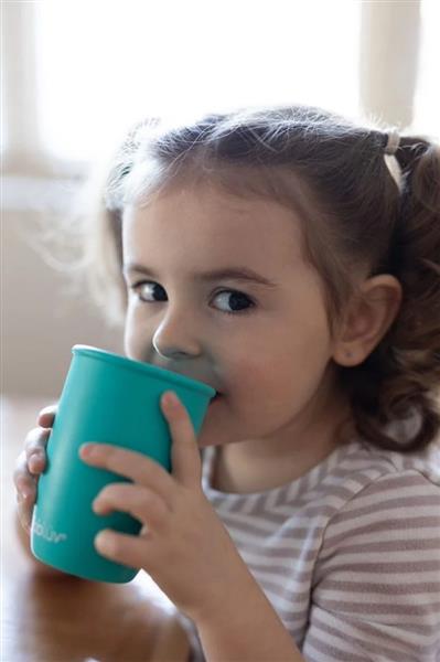 Bblüv Küp Silikon Damlatmaz Alıştırma Bardağı Mavi 200Ml