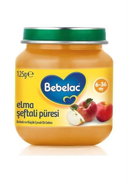 Bebelac Elma Şeftali Püresi Kavanoz Maması 125 Gr