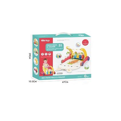 Bıb6016- Vardem Piyanolu Bebek Yürüteci Ve Tavşan Desenli Kırmızı Oyun Halısı  2 İn 1
