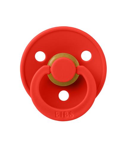 Bibs Colour 6-18 Ay+ Delikli Ortodontik Kiraz Uçlu Damaklı Kauçuk Emzik Kırmızı