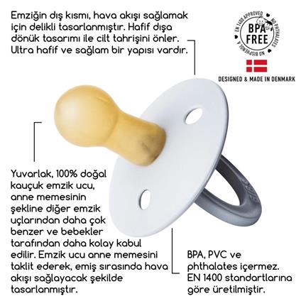 Bibs Colour Kauçuk Emzik 6-18 Ay Vanilla Glow