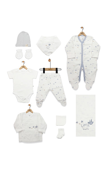 Bistyle 10Lu Hastane Çıkışı Müslin Little Boats 11121 Ekru