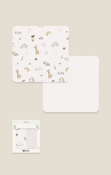 Bistyle 2Li Müslin Battaniye In The Zoo Kutulu 70153 75X75cm Beyaz