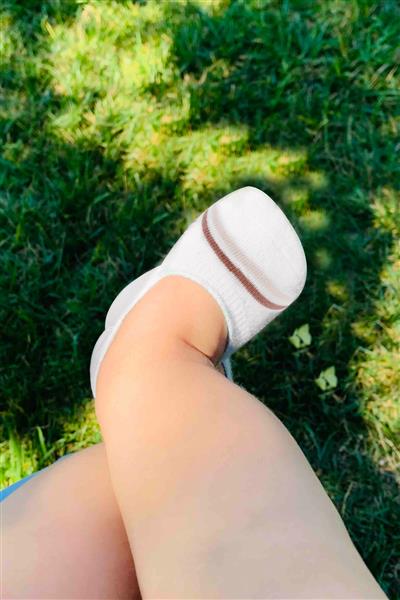 Bistyle 2'Li Penye Babet Silikon Çemberli Çorap 30102 Pudra Beyaz