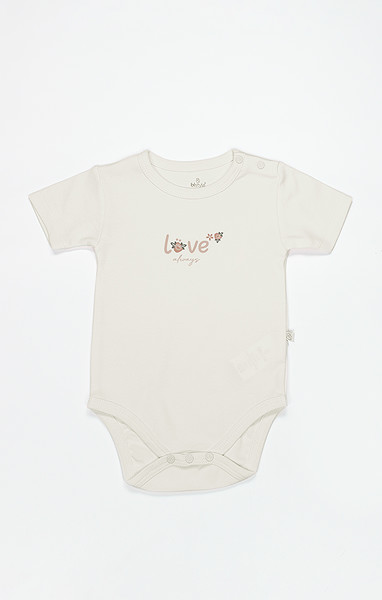 Bistyle 3Lü Body Yarım Kol Love Grows Kutulu 17173 Ekru