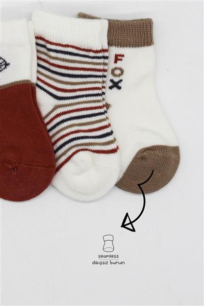 Bistyle 3'Lü Penye Soket Çorap 10109 Kiremit