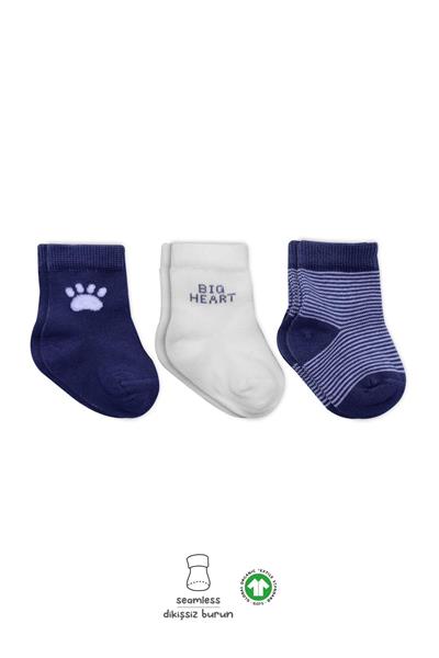 Bistyle 3'Lü Penye Soket Çorap 10110 İndigo