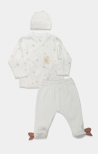 Bistyle 3Lü Zıbın Takım Ocean And Starfish 13132 Ekru