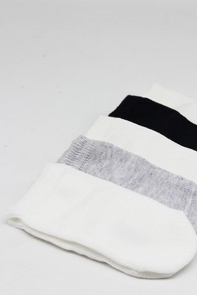 Bistyle 5'Li Penye Soket Kutulu Basic Çorap 10131 Gri