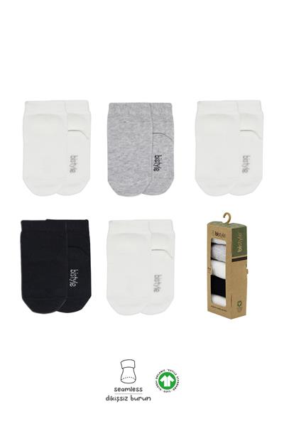 Bistyle 5'Li Penye Soket Kutulu Basic Çorap 10131 Gri