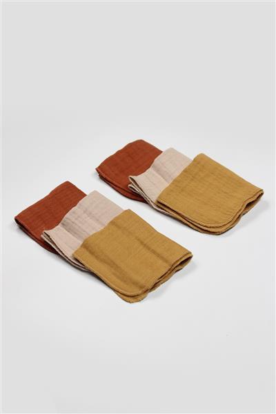 Bistyle 6'Lı Müslin Mendil 20X20 Cm 90106 Kiremit Bej Hardal