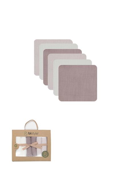 Bistyle 6'Lı Müslin Mendil 20X20 Cm 90106 Taş Ekru Antrasit