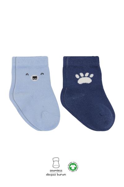 Bistyle 2Li Bear Penye Soket Çorap 10116 Mavi