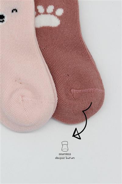 Bistyle 2'Li Bear Penye Soket Çorap 10116 Pembe