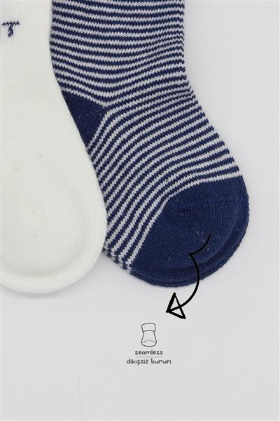Bistyle 2'Li Big Heart Penye Soket Çorap 10117 Lacivert