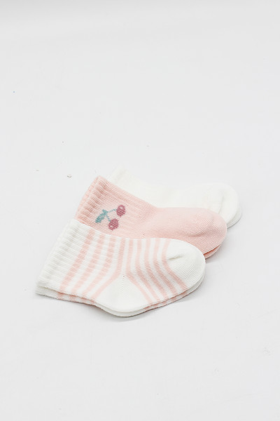Bistyle Cherry Girl 3'Lü Penye Soket Çorap 10138 Ekru
