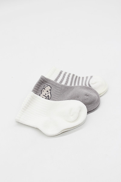 Bistyle Elephant Boy 3'Lü Penye Soket Çorap 10135 Ekru