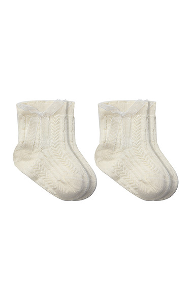 Bistyle Fiyonklu Penye Soket Çorap 2Li 10150 Naturel