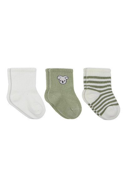 Bistyle Koala Boy 3'Lü Penye Soket Çorap 10133 Ekru