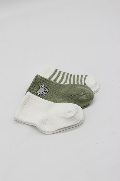 Bistyle Koala Boy 3'Lü Penye Soket Çorap 10133 Ekru