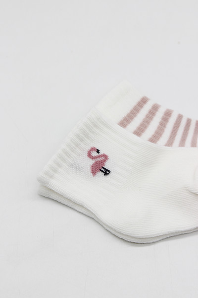 Bistyle Little Girl Penye Soket Çorap 2Li 10139 Ekru Lila