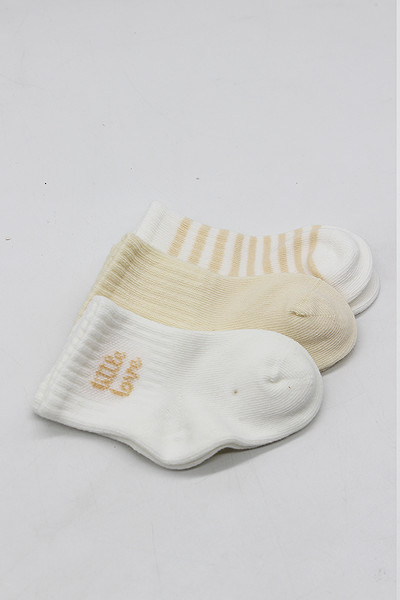 Bistyle Little Love Girl 3'Lü Penye Soket Çorap 10137 Ekru