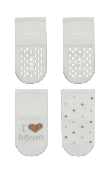 Bistyle Mom Dad Penye Kaymaz Soket Çorap 2Li 10147 Puan Mom