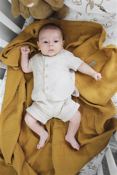 Bistyle Müslin Battaniye 120X120 Cm 70101 Hardal