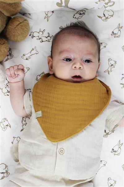 Bistyle Müslin Fular Önlük 3'Lü BS60102 Kiremit Bej Hardal