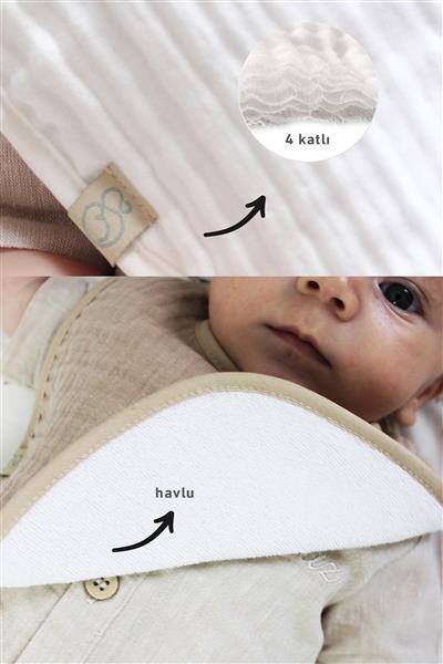 Bistyle Müslin Önlük 3'Lü BS60101 Kiremit Bej Hardal