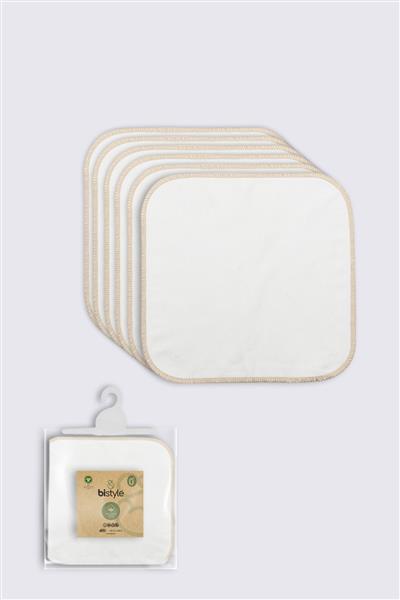 Bistyle Organik 28X28 6'Lı Penye Mendil 90103 Ekru