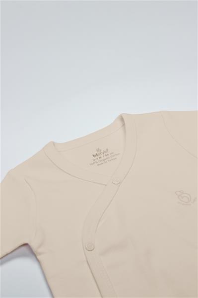 Bistyle Organik Natural Basic Style Kruvaze Uzun Kol Body BS17102 Bej