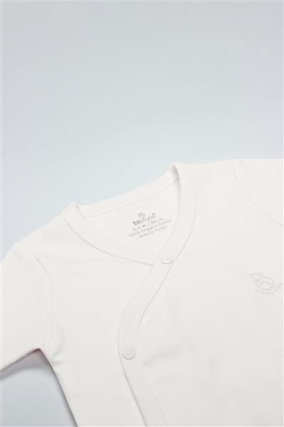 Bistyle Organik Natural Basic Style Kruvaze Uzun Kol Body BS17102 Ekru