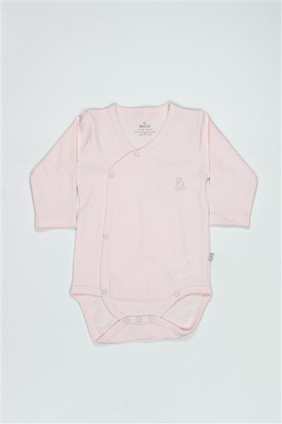 Bistyle Organik Natural Basic Style Kruvaze Uzun Kol Body BS17102 Pembe