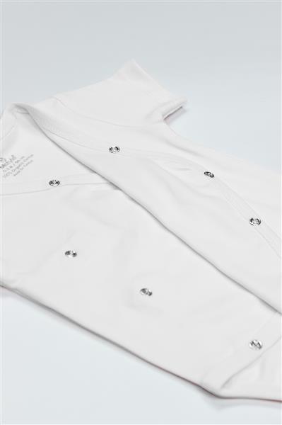 Bistyle Organik Natural Basic Style Kruvaze Yarım Kol Body BS17101 Beyaz