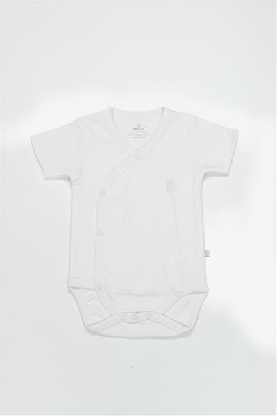Bistyle Organik Natural Basic Style Kruvaze Yarım Kol Body BS17101 Beyaz