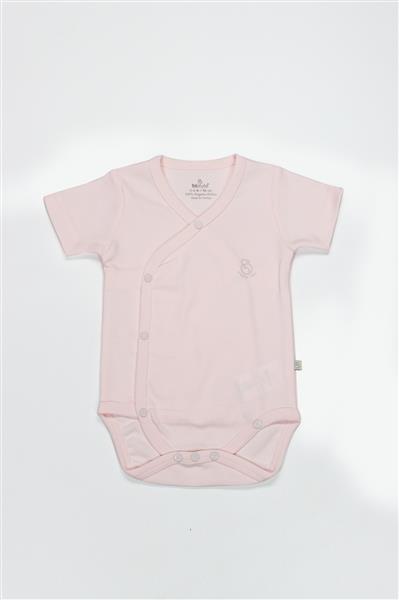 Bistyle Organik Natural Basic Style Kruvaze Yarım Kol Body BS17101 Pembe