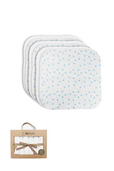 Bistyle Stars Kutulu 6Lı Penye Mendil 20X20 90104 Mavi