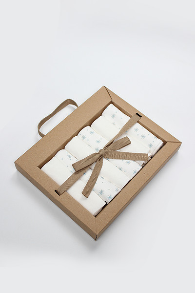 Bistyle Stars Kutulu 6Lı Penye Mendil 20X20 90104 Mavi