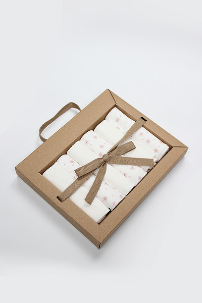 Bistyle Stars Kutulu 6Lı Penye Mendil 20X20 90104 Pudra