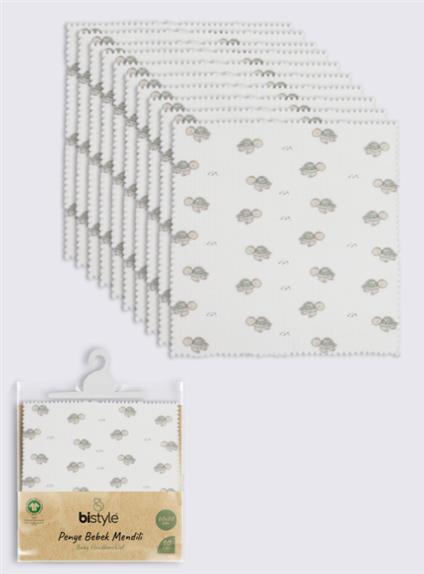 Bistyle Tortoise 20X20 10'Lu Penye Mendil 90163 Ekru