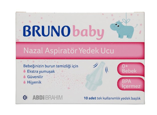 Bruno Baby Nazal Aspiratör Yedek Ucu 10'Lu Set Beyaz