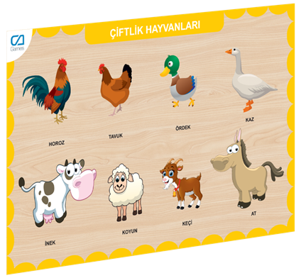 Caahs-3211 CA Games Ahşap Çiftlik Hayvanları Bul-Tak