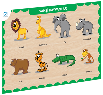 Caahs-3213 CA Games Ahşap Vahşi Hayvanlar Bul-Tak